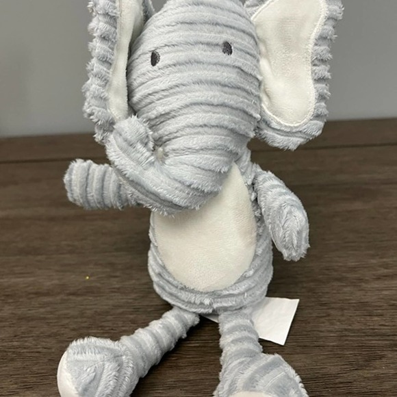 Chick Pea Grey‎ Ribbed Chenille Elephant Plush - Picture 1 of 5